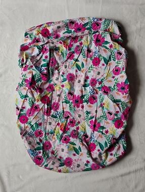 Handmade MINI Crib Sheet | 100% Cotton | Bright Floral & Leaves